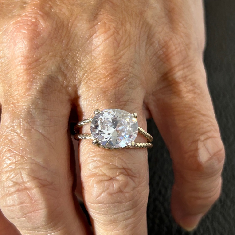 Silpada Silver Square-Cut Diamond Ring